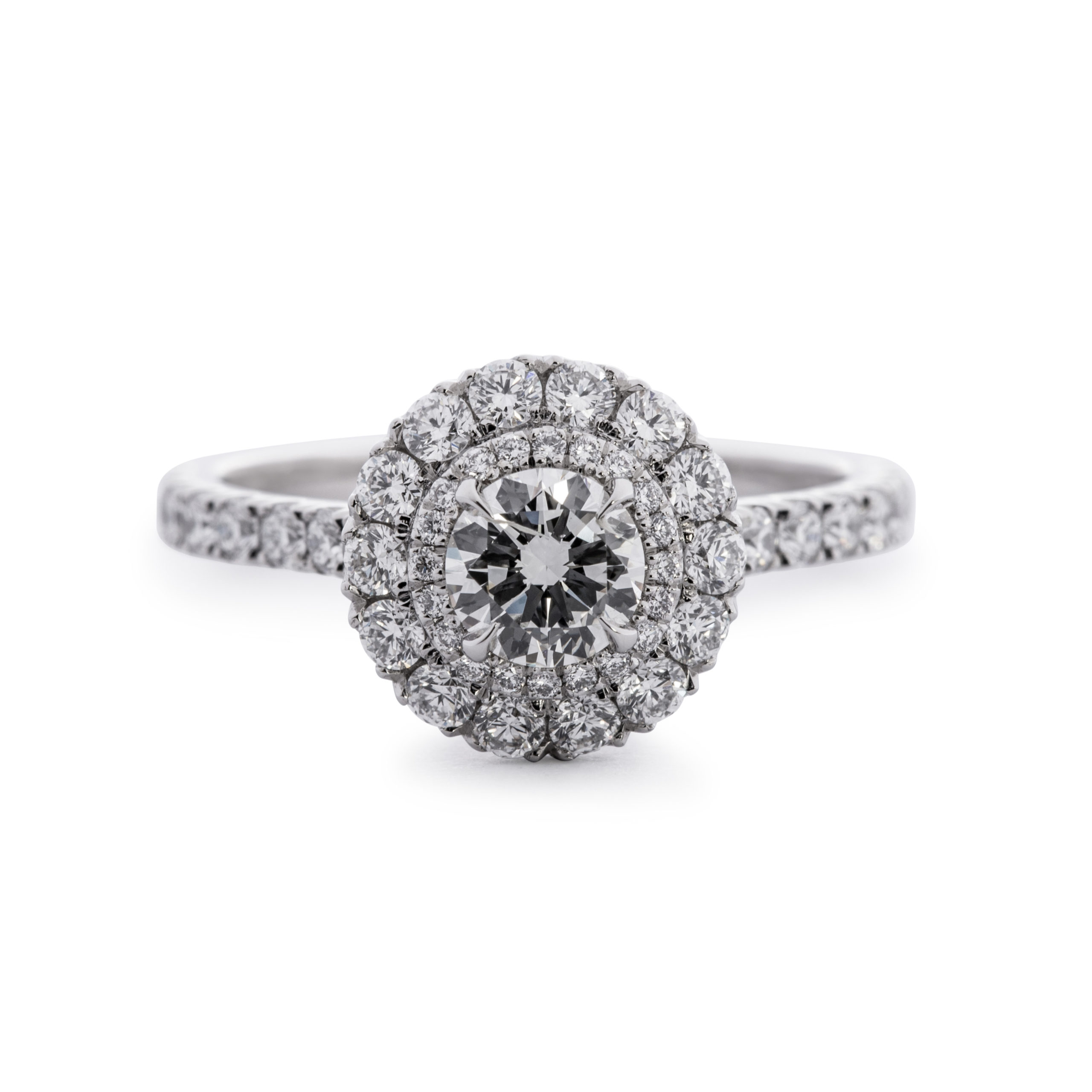 Brilliant Cut 0.50ct Diamond Double Halo Ring | Jeweller in Harrogate ...