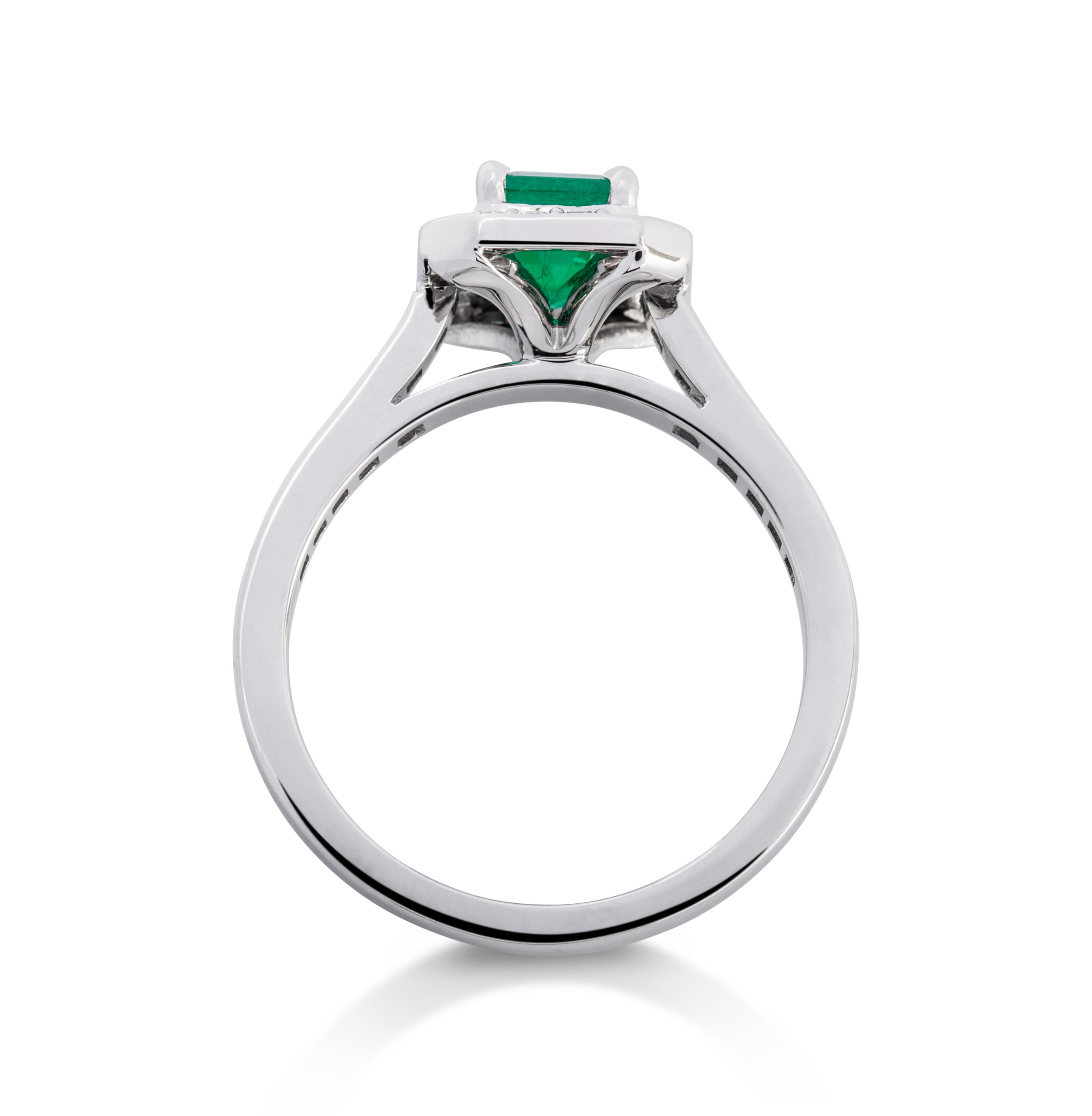 Emerald and Diamond Rectangular Halo Ring | Jeweller in Harrogate ...