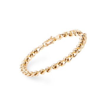 Roller Curb Link Yellow Gold Bracelet