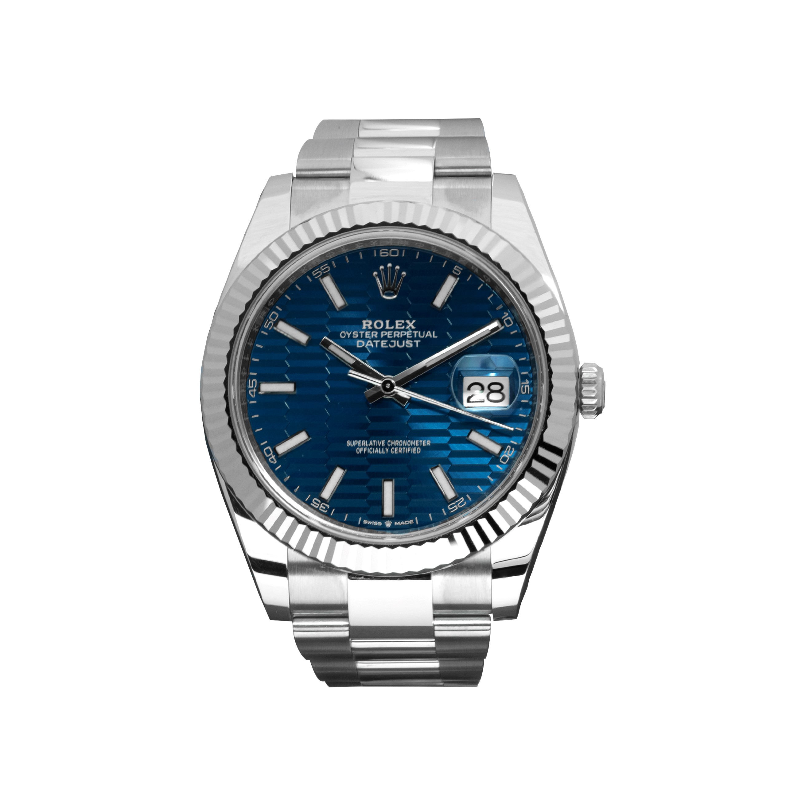 Rolex datejust 41 blue oyster hot sale