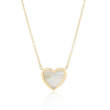 Mother-of-Pearl and Yellow Gold Heart Pendant