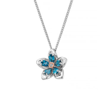 Clogau Silver Forget Me Not Blue Topaz Pendant