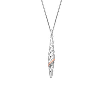 Clogau Silver and White Topaz Lover's Twist Pendant