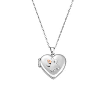 Clogau Silver Paw Prints on my Heart Locket