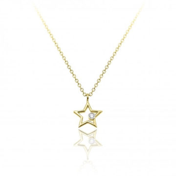 Chimento Love In Yellow Gold and Diamond Star Pendant