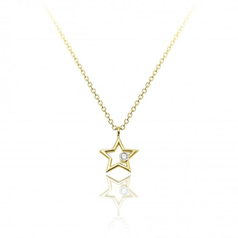 Chimento Love In Yellow Gold and Diamond Star Pendant