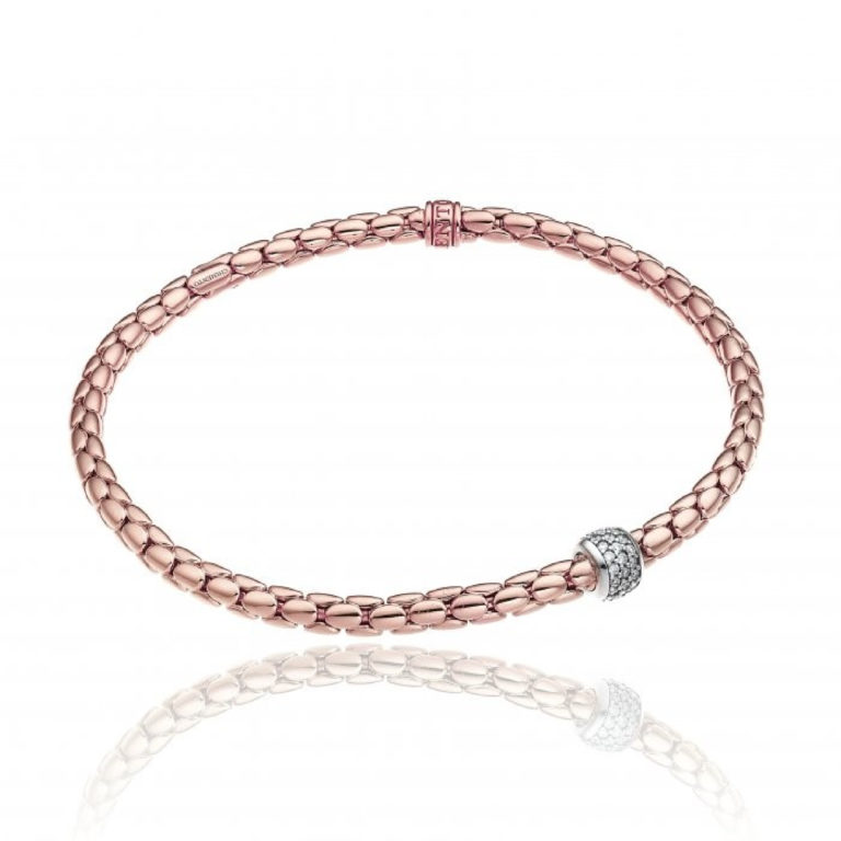 Chimento Stretch Spring Rose Gold and Diamond Bracelet