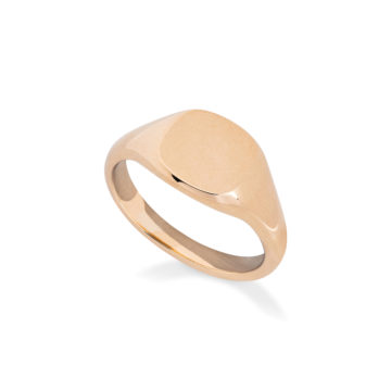 Yellow Gold Cushion Small Signet Ring