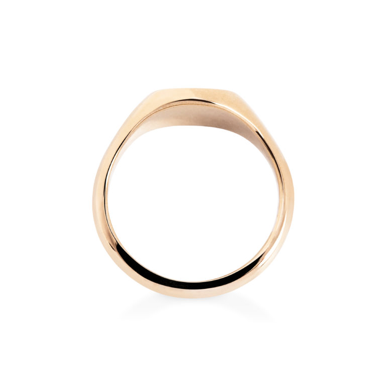 Yellow Gold Cushion Small Signet Ring