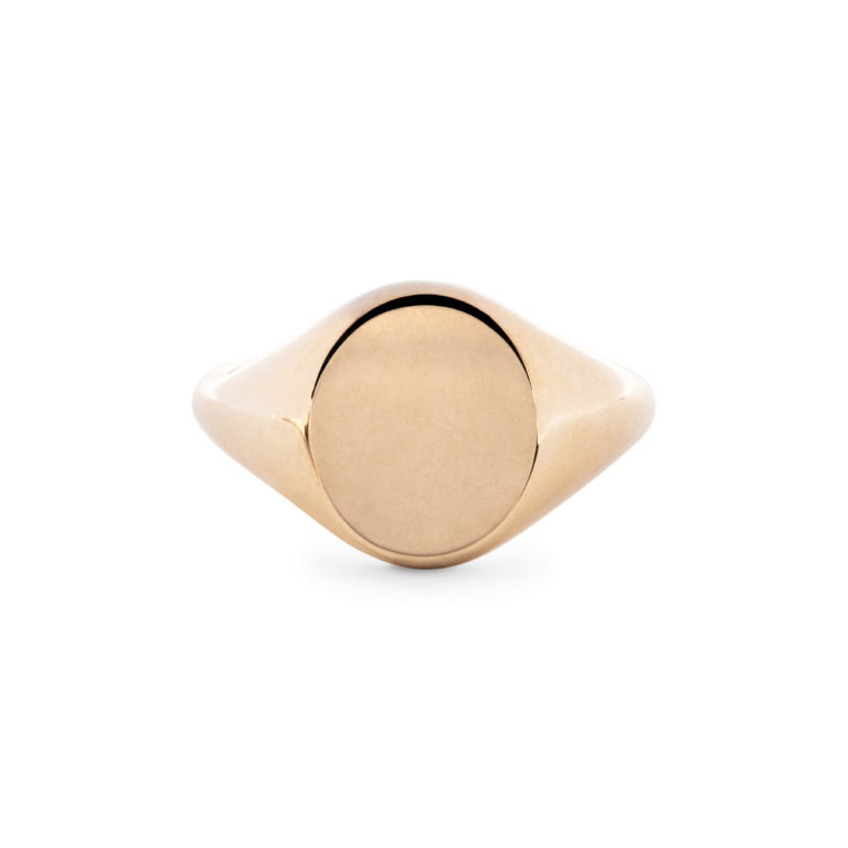 Yellow Gold Oval Medium Signet Ring