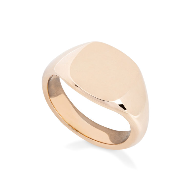 Yellow Gold Cushion Large Signet Ring