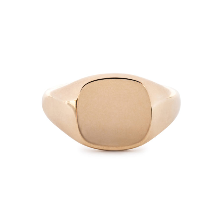 Yellow Gold Cushion Large Signet Ring