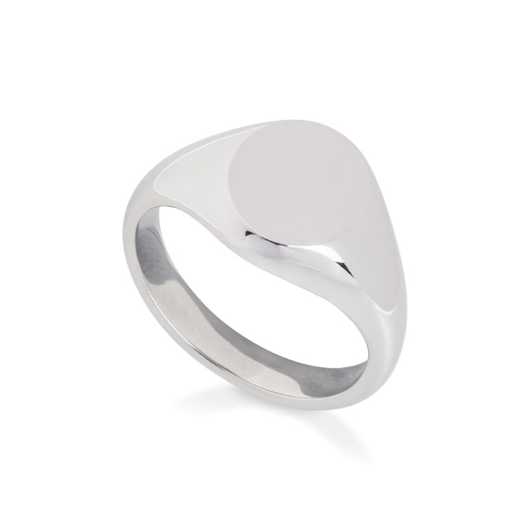 Platinum Oval Medium Signet Ring