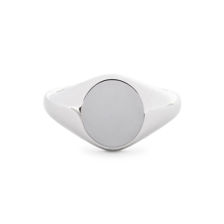 Platinum Oval Medium Signet Ring