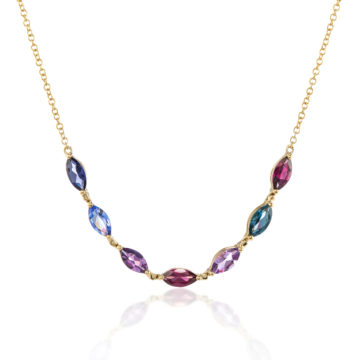 Multi-Gemstone and Yellow Gold Necklace