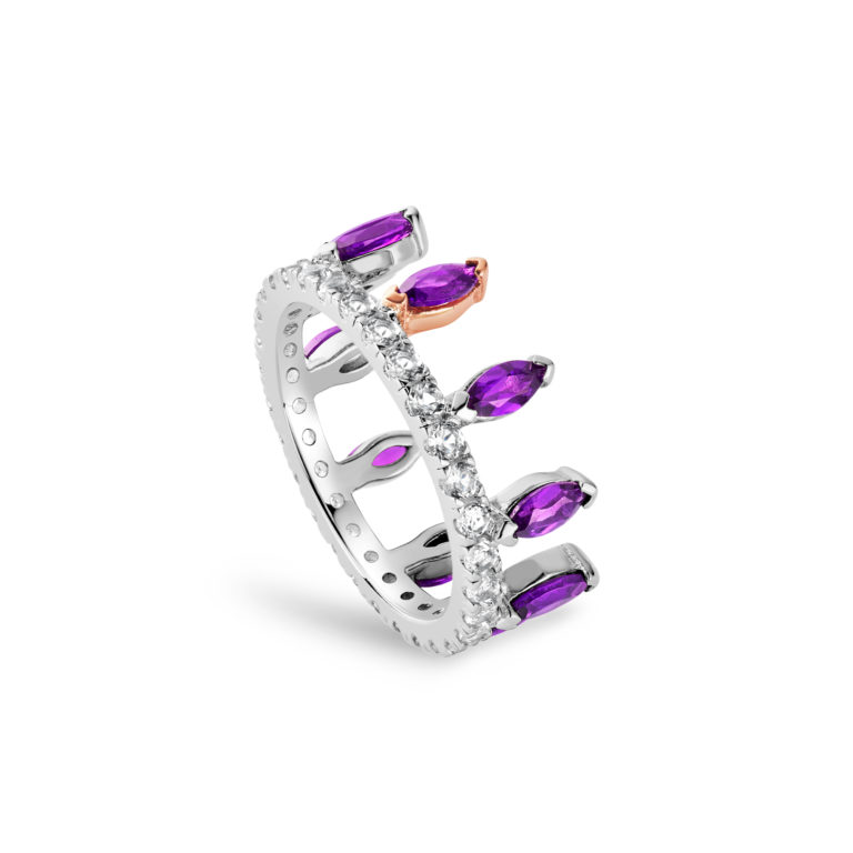 Clogau Silver Celebration Crown Amethyst Ring