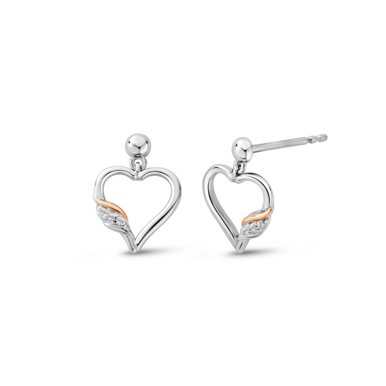 Clogau Silver Past Present Future Heart Drop Earrings