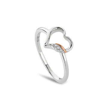 Clogau Silver Past Present Future Heart Ring