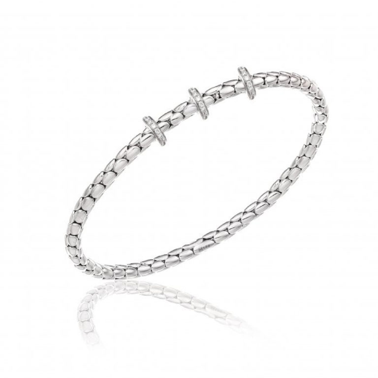 Chimento Stretch Spring White Gold and Diamond Bracelet