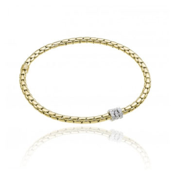 Chimento Stretch Spring Yellow Gold and Diamond Bracelet